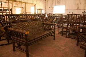 Furniture elaborated with Bamboo in the workshop.