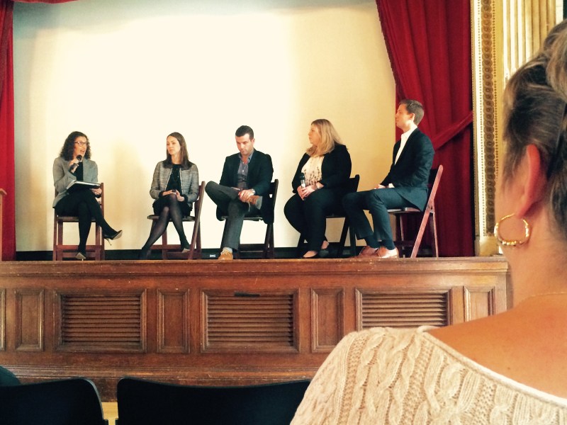 Celine Ruben-Salama, Corporate Sustainability Consultant, moderated the panel. From left to right: Celine, Marisa, Ralph, Ellen and Peter.