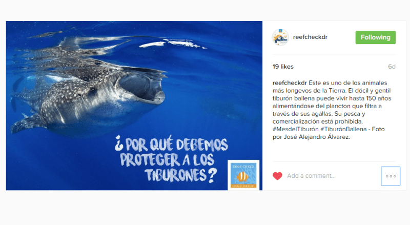 Campaña en redes sociales - Reef Check RD