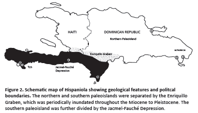 Mapa Hispaniola Paleo Islas